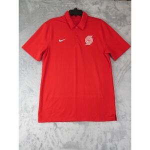 Nike Dri Fit‎ Portland Trail Blazers Polo Shirt Red Mens Medium Golf NBA